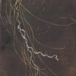 「遊糸」　45.4×15.8㎝　日本画／麻紙に岩絵具